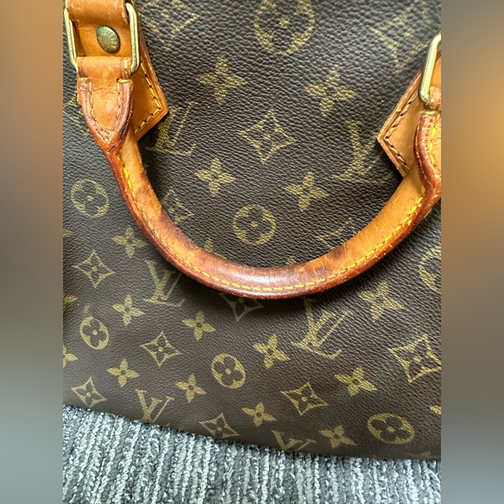 Louis Vuitton Speedy Brown and Tan Satchel - Picture 4 of 4